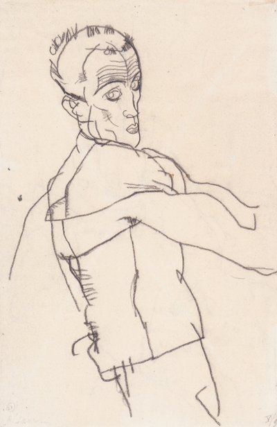 配置文件中的自画像 作者 Egon Schiele